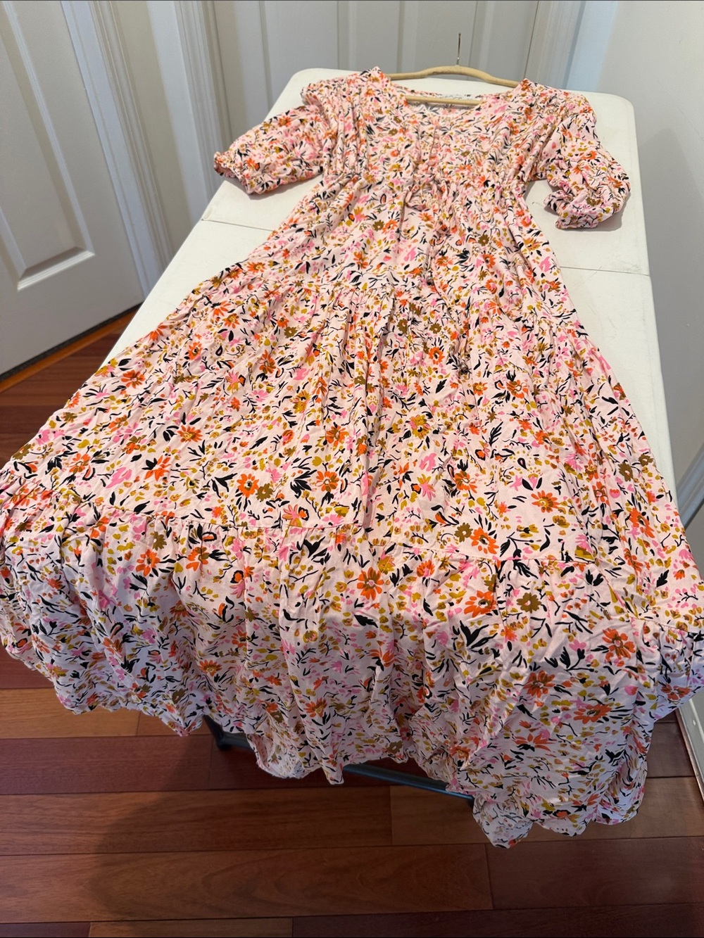 Petal & Pup Kelda Maxi Dress Floral 3/4 Sleeve Drawstring Cinched Waist Autumn L - Picture 10 of 16